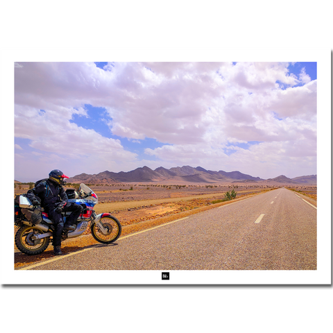 Poster Maroc: Africa Twin Montagnes Rouge