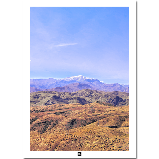 Poster Maroc: Landscape montagnes enneigées