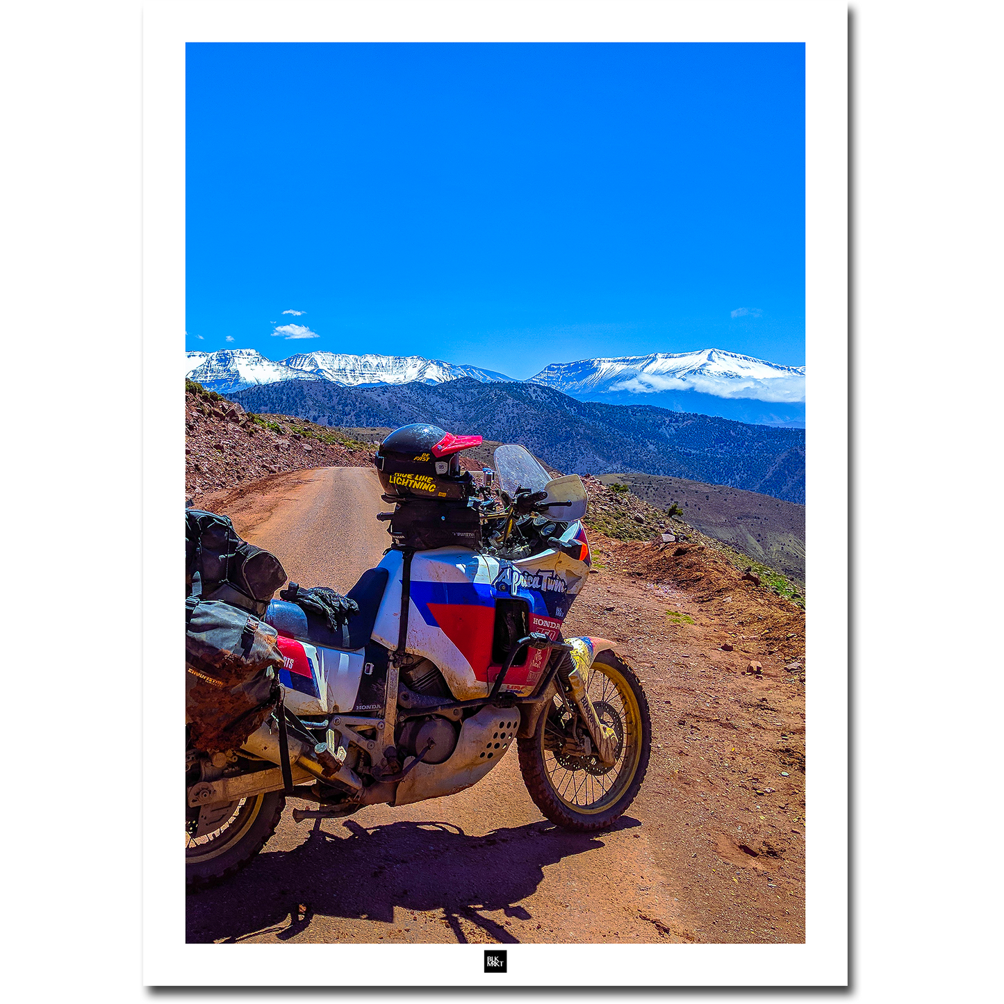 Poster Maroc: Africa Twin Montagnes Rouges